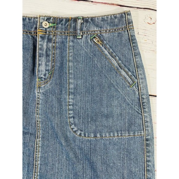 Eddie Bauer Outdoor Outfitters Jean Denim Skirt Womens Sz 4 Classic Blue Cotton - Picture 4 of 11